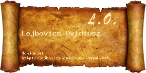 Lejbovics Ovidiusz névjegykártya